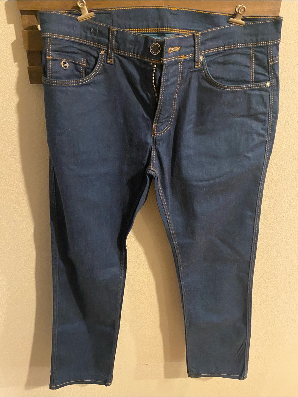 Zara Men Slim Straight Jeans in Deep Navy Size 32